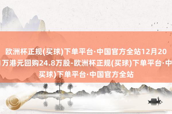 欧洲杯正规(买球)下单平台·中国官方全站12月20日耗资12.1万港元回购24.8万股-欧洲杯正规(买球)下单平台·中国官方全站
