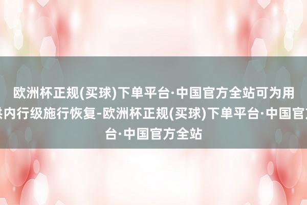 欧洲杯正规(买球)下单平台·中国官方全站可为用户提供内行级施行恢复-欧洲杯正规(买球)下单平台·中国官方全站