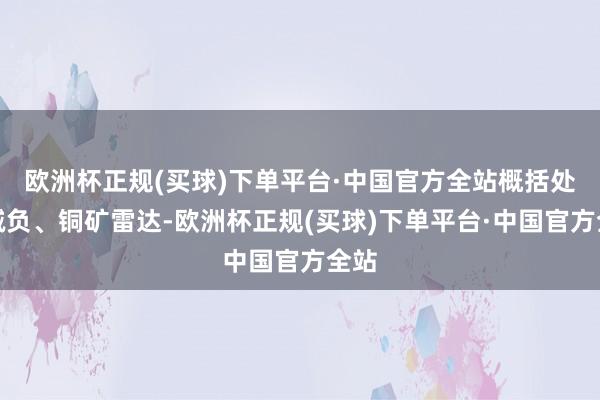 欧洲杯正规(买球)下单平台·中国官方全站概括处理减负、铜矿雷达-欧洲杯正规(买球)下单平台·中国官方全站