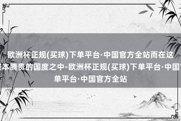欧洲杯正规(买球)下单平台·中国官方全站而在这个生涯资本腾贵的国度之中-欧洲杯正规(买球)下单平台·中国官方全站
