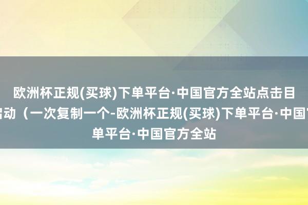 欧洲杯正规(买球)下单平台·中国官方全站点击目次上的启动（一次复制一个-欧洲杯正规(买球)下单平台·中国官方全站