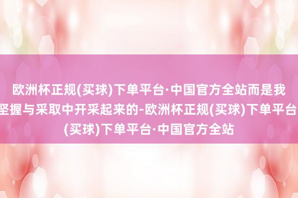 欧洲杯正规(买球)下单平台·中国官方全站而是我方在广泛次的坚握与采取中开采起来的-欧洲杯正规(买球)下单平台·中国官方全站