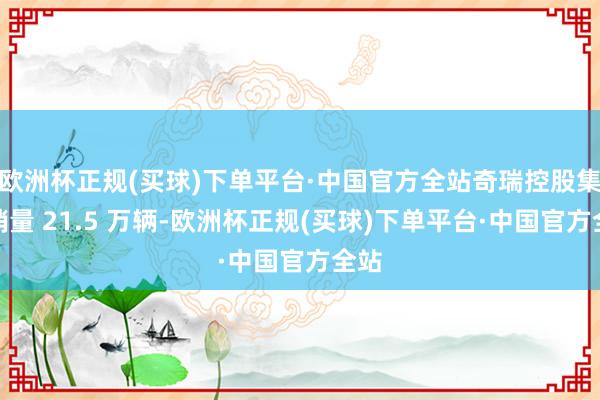 欧洲杯正规(买球)下单平台·中国官方全站奇瑞控股集团销量 21.5 万辆-欧洲杯正规(买球)下单平台·中国官方全站