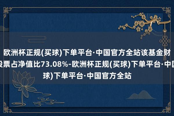 欧洲杯正规(买球)下单平台·中国官方全站该基金财富成立：股票占净值比73.08%-欧洲杯正规(买球)下单平台·中国官方全站