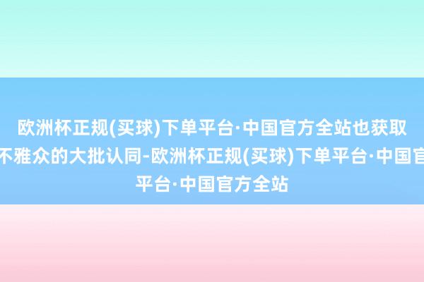 欧洲杯正规(买球)下单平台·中国官方全站也获取了国外不雅众的大批认同-欧洲杯正规(买球)下单平台·中国官方全站