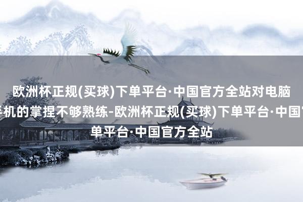 欧洲杯正规(买球)下单平台·中国官方全站对电脑和智妙手机的掌捏不够熟练-欧洲杯正规(买球)下单平台·中国官方全站